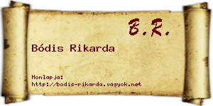 Bódis Rikarda névjegykártya
